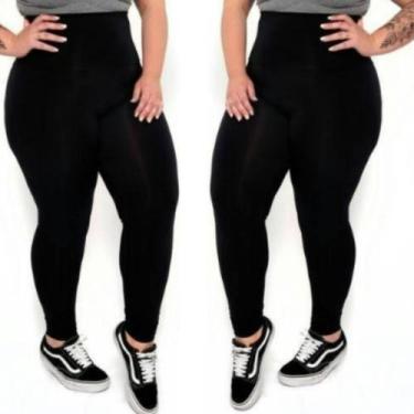 Imagem de Calça Legging Plus Size Cintura Alta Academia Moda Fitness Feminina Li