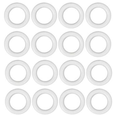 Imagem de Argola 27mm Plástico Branco 4mm Espessura Para Artesanato 100 Unidades