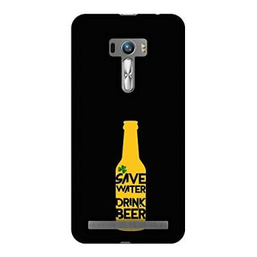 Imagem de AMZER Capa rígida de encaixe fino feita à mão para ASUS Zenfone Selfie ZD551KL, cor HD, capa traseira ultra leve - preta