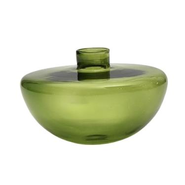 Imagem de Generic Vaso de vidro para flores Vaso hidropônico Fundo redondo Ideal para presente Planta Recipiente para flores Arranjo de flores para lareira Banheiro, Verde