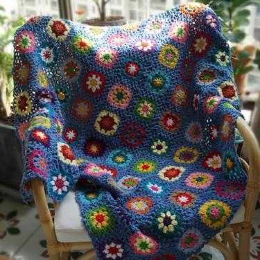 Imagem de CZQLWW Cobertor de crochê feito à mão, cobertor de vovó, estilo suéter para presente durante todo o ano, para ambientes internos e externos, para sofá, sofá, cama, poltrona, sala de estar, decoração