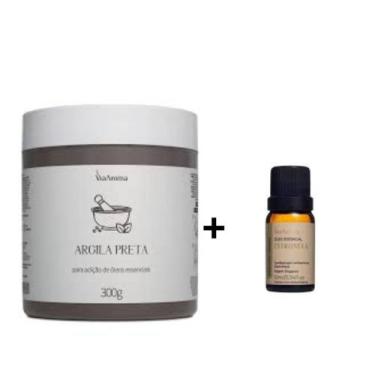 Imagem de Kit 1 Argila Preta 300 gramas + 1  Óleo Essencial Citronela  10ml - Vi