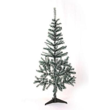 Imagem de Arvore De Natal Nevada Pinheiro Verde Pé de Plástico Luxo 70 Galhos 90