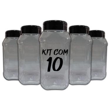 Imagem de Pote Mantimentos Kit 10 Potes+10 Etiquetas Adesivas Cf800 