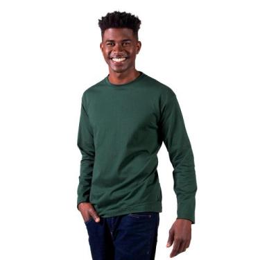 Imagem de Camiseta Manga Comprida Basic Lisa - Polo Match, M, Verde