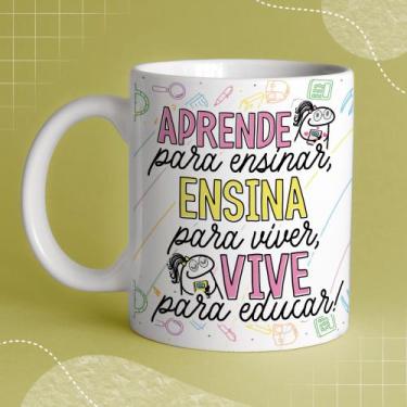 Imagem de Caneca porcelana branca 325ml - Flork dia dos professores - Criative-s