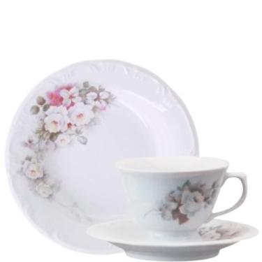 Imagem de Jogo Xícara para Chá e Prato Sobremesa Eterna 18pç Porcelana Schmidt