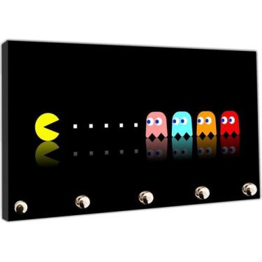 Imagem de Porta Chaves Games Jogos Pacman Organizador Chaveiro - Vital Quadros