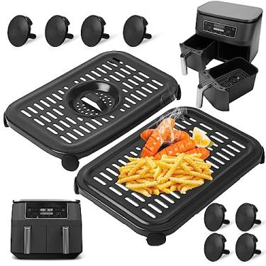 Imagem de Air Fryer Replacement Parts for Ninja Foodi DualZone Air Fryers, 2 PCS Food Grade Air Fryer Accessories Grill Pan Plate Crisper Plate Rack Tray for Ninja DZ090 DZ201 DZ100 Air Fryer, Dishwasher Safe