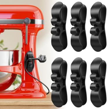 Imagem de Organizador de cabos atualizado 6 peças para eletrodomésticos, organizador de cabos de eletrodomésticos, envoltórios de cabos de eletrodomésticos, suporte de cabo, enrolador de cabo para fritadeira de ar, liquidificador, cafeteira, panela de pressão, torradeira