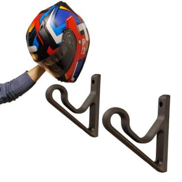 Imagem de Kit 2 Suporte Parede Multiuso Capacete Jaqueta e Acessórios - S3D