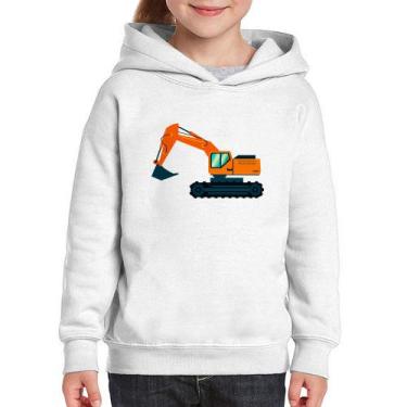 Imagem de Moletom Infantil Escavadeira - Foca na Moda, Branco, 4
