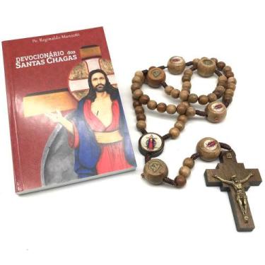 Imagem de Kit Terço Oficial E Devocionário Santas Chagas Padre Reginaldo Manzott