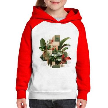 Imagem de Moletom Infantil Think Green - Foca na Moda, Branco, Vermelho, 10