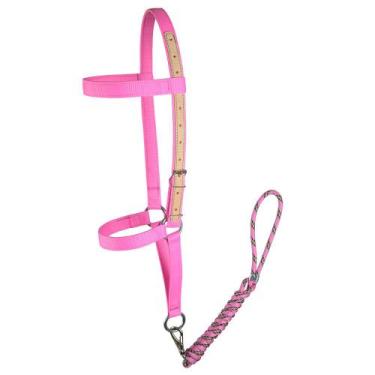 Imagem de Cabresto de Seda para Cavalo SV5440 - Rosa - Selaria Vertentes