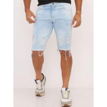 Imagem de Bermuda masculina clara rasgada - SSJEANS, 44