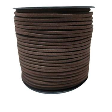 Imagem de Fio Cordão Camurça Marrom 3mm 100 Metros Ótimo P/ Aviamento - SUGGESTI