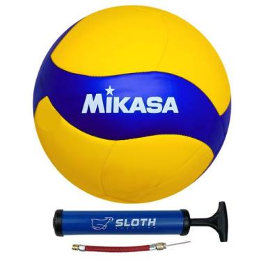 Imagem de Bola de Vôlei de Quadra Mikasa V360W Fivb + Bomba de Ar, Amarelo