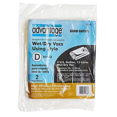 Imagem de Sacos de filtro HEPA de reposição Vac para aspirador molhado/seco Advantage 3,4-4 galões, pacote com 2