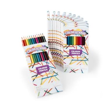 Imagem de Colorations Lápis de cor – 12 pacotes, 12 cores cada, conjunto de 144 no total – material escolar a granel, caixas individuais para crianças, lembrancinhas de festa