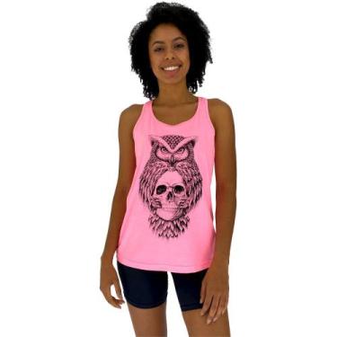 Imagem de Regata Feminina Recorte Nadador MXD Conceito Owl And Skull, Rosa, G