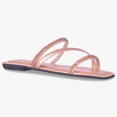 Imagem de Rasteirinha Rasteira  Feminina Tiras com Strass Verão  A7.16 - Serenit