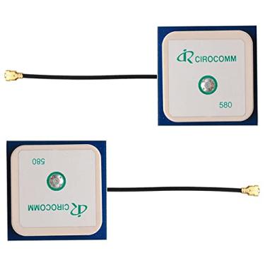 Imagem de DIYmall Antena GPS de alto ganho com 2 peças de 32 dB embutida BT-580 cerâmica ativa IPEX1.0 antena 25 x 25 x 2 mm frequência central 1575,42 MHZ
