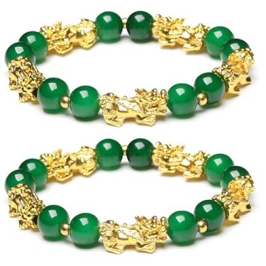 Imagem de LIU JUN Pulseira Feng Shui, Pulseira Fengshui Riqueza e Sorte Pixiu Preto Obsidiana Prosperidade Contas de Buda Pulseiras Elásticas para Mulheres Homens Joias Presentes, Large, Pedra, Sem Pedra