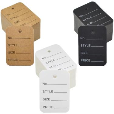 Imagem de 1000 etiquetas de preço de 5 x 3,5 cm, 3 cores em branco, etiquetas de pendurar em papel, etiquetas de tamanho pequeno, etiquetas de venda de cupom, para marcação de joias, roupas, presentes, bolsas,