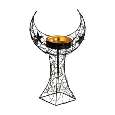 Imagem de Ioensy Queimador de incenso portátil mesa central novidade casa fragrância lua torre estátua suporte incenso para sala chá, Preto