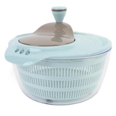 Imagem de 4L Lavadora de Frutas Vegetais Secador de Salada Dupla Drenagem Fácil Manivela Secador Com Furos de Drenagem Duplos para Cozinha