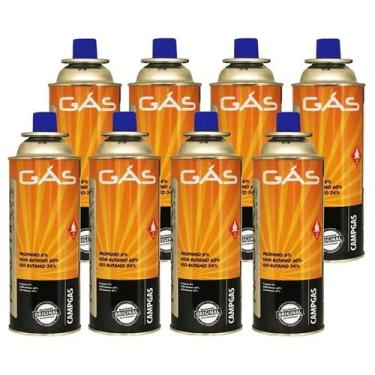 Imagem de Kit 8 Refil Gás Butano Maçarico Fogareiro Portátil Gás Propano Camping