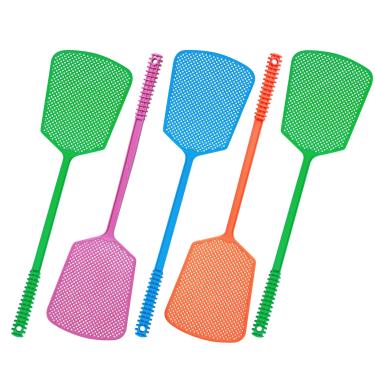 Imagem de Wapodeai Pacote com 5 mata-moscas, exterminador de moscas manual de plástico resistente, cabo longo, mata-moscas grandes, para uso interno e externo, azul, verde, rosa, laranja