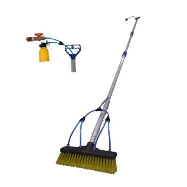Imagem de Vassoura Limpeza Placa Solar Profissional Cabo 4 Metros com 4 Bicos de Água