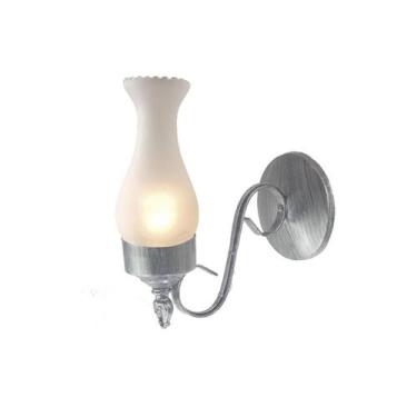 Imagem de Arandela Colonial Texas Tipo Lampião 270 em Aço com Vidro Fosco Prata 