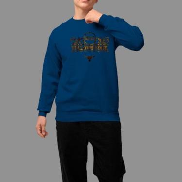 Imagem de Moletom Gola Careca Basico Casual Moda Country Inverno Blusa De Frio S