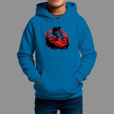 Imagem de Moletom Canguru Infantil Algodão Casual Estiloso Tecido Macio Bike Mon