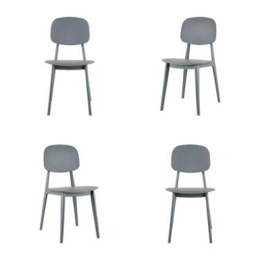 Imagem de Kit 04 Cadeiras Cátia Polipropileno Cinza - 76814 - Sun House