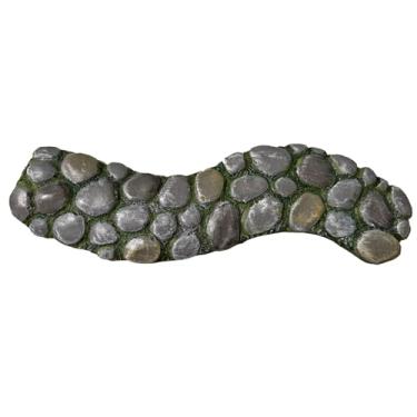 Imagem de MUAMAX Caminho de jardim de fadas, estrada de pedra em miniatura, verde, resina, estátua ao ar livre, decoração de casa, fada