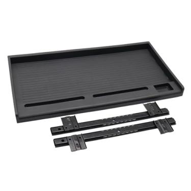 Imagem de KiBcsLic Sob o computador PC PC PC Draveta de teclado Slide Platform com parafusos para retângulo de acessórios para escritório em casa, Black 27mm W Rail