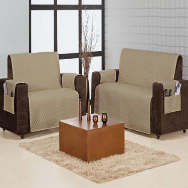 Imagem de Protetor de Sofá Home 3 e 2 Lugares Bege Enxovais Aquarela 2 peças, Pa