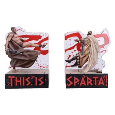 Imagem de Nemesis Now Este é Sparta! Suportes de livros 18,3 cm, resina, mercadoria oficial 300, decoração de casa de 300 filmes, suportes de livros guerreiros espartanos, fundidos na melhor resina, habilmente