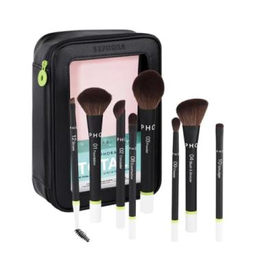 Imagem de Sephora Conjunto total de pincéis favoritos - 4 pincéis de rosto - 4 pincéis para os olhos - 1 bolsa de maquiagem