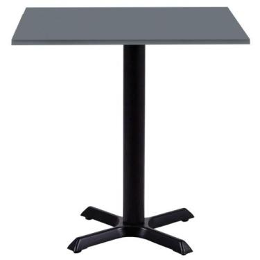 Imagem de Mesa Ômega Ferro Preto 74 cm (Alt) Base em X Tampo MDP Quadrado 70 cm 
