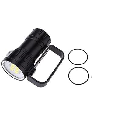 Imagem de Lanterna de mergulho LED QANYEGN, lanterna com suporte, lanterna LED portátil subaquática para esportes aquáticos