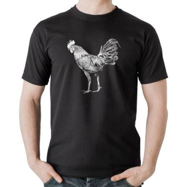 Imagem de Camiseta Algodão Galo Desenho - Foca na Moda, Preto, GG
