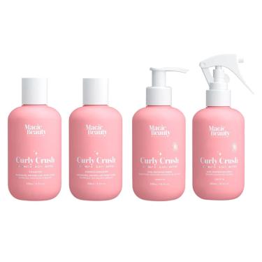Imagem de Shampoo + Condicionador + Leave In + Umidificador Curly Crush Cachos Magic Beauty