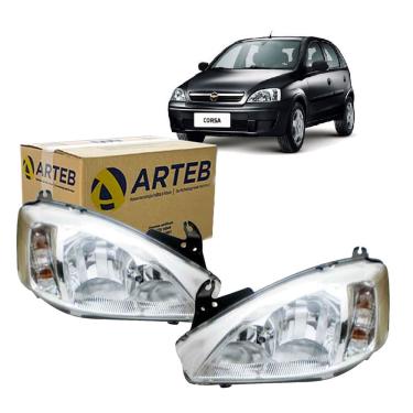 Imagem de Par Farol Cromado Lado Direito Arteb Montana /corsa