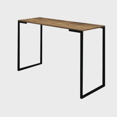 Imagem de Mesa Escrivaninha 90cm Stan Home Office Industrial Consultório Ferro Preto mdf Caramelo - Ahz Móveis