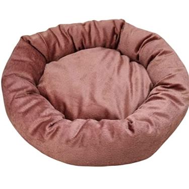 Imagem de Cama Redonda de Pelúcia para Cachorro e Gato, Macia, Aconchegante (Marrom)